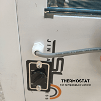 Thermostat controller view of Blue star PC 150150-3T water cooler with 150 liter storage