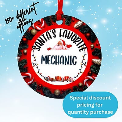 Santa's Favorite Occupation Ornament Gift Stocking Stuffer, Budget Friendly MDF Thoughtful Keepsake, Family, Group, & Business Gift