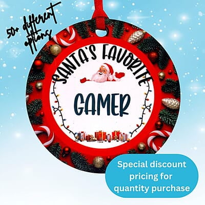 Santa's Favorite Hobby Sports Ornament Stocking Stuffer,  Keepsake, Family, Group Gift