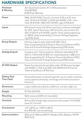 Optergy P864 Edge Controller Optergy P864 Edge Controller