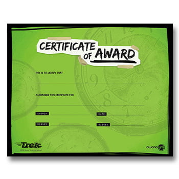 Trek Certificate of Award (5 Pack) Trek Certificate of Award (5 Pack)