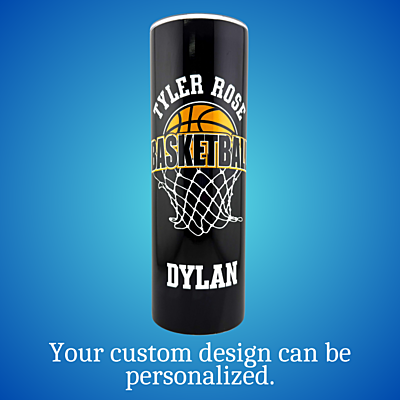 Personalized Custom Skinny Tumbler – Tyler Rose Special Olympics Basketball Fundraise 20 oz back