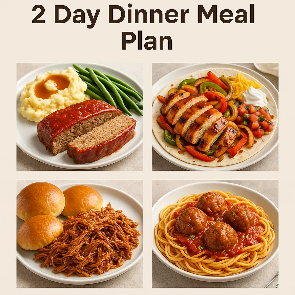 2-Day Dinner Meal Plan 2-Day Dinner Meal Plan