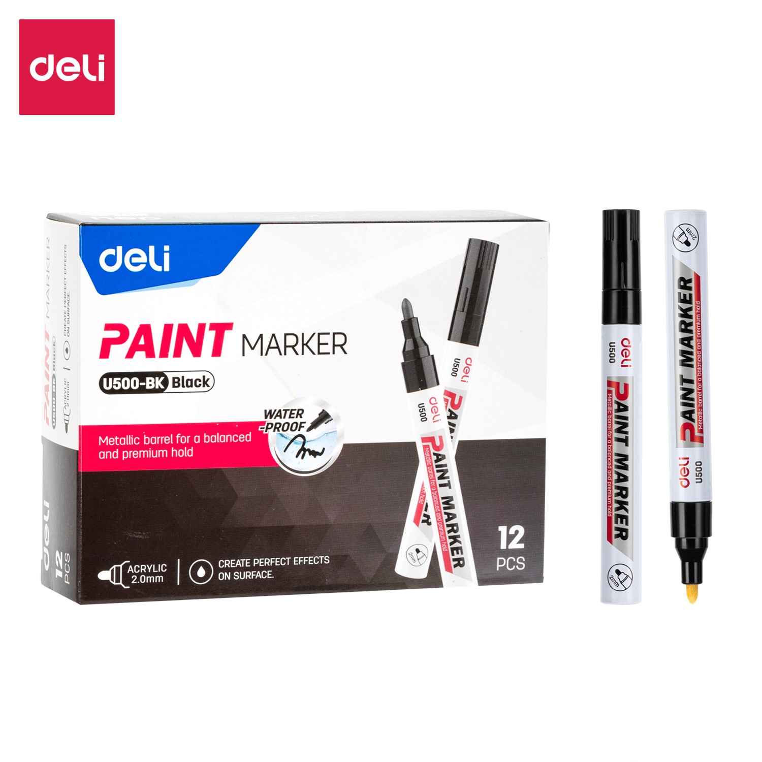 DELI U500-BK PAINT MARKER - BLACK DELI U500-BK PAINT MARKER - BLACK