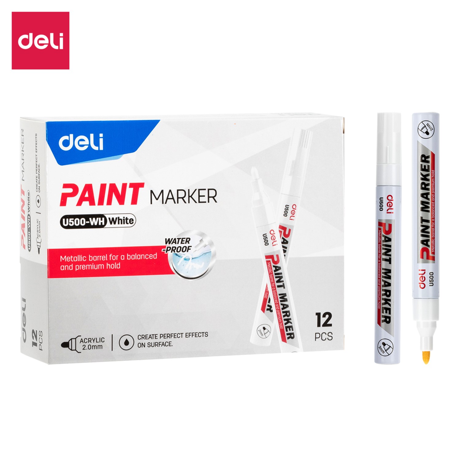 DELI U500-WH PAINT MARKER - WHITE DELI U500-WH PAINT MARKER - WHITE