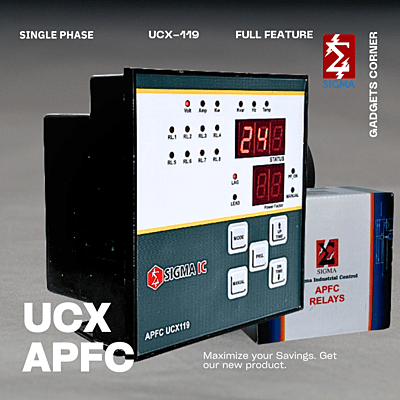 APFC UCX119 Single Phase Power Factor Controller