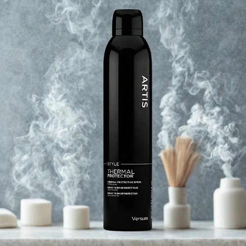 Thermal Protector by Versum – heat protection spray for hair in a sleek bottle. Thermal Protector by Versum – heat protection spray for hair in a sleek bottle.