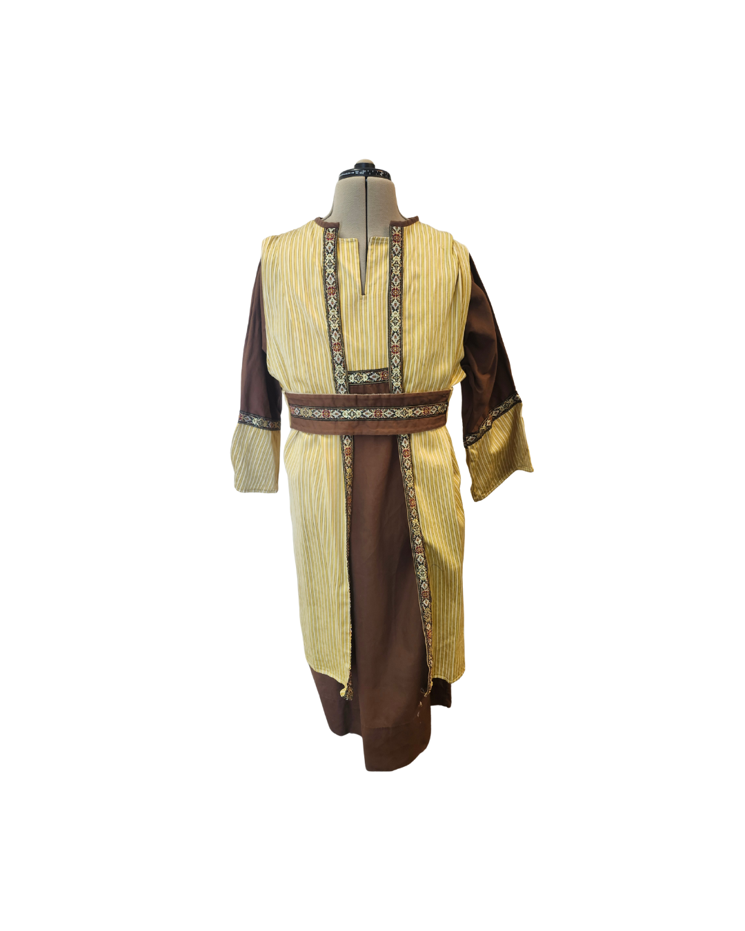 Yellow and Brown Striped Robe
