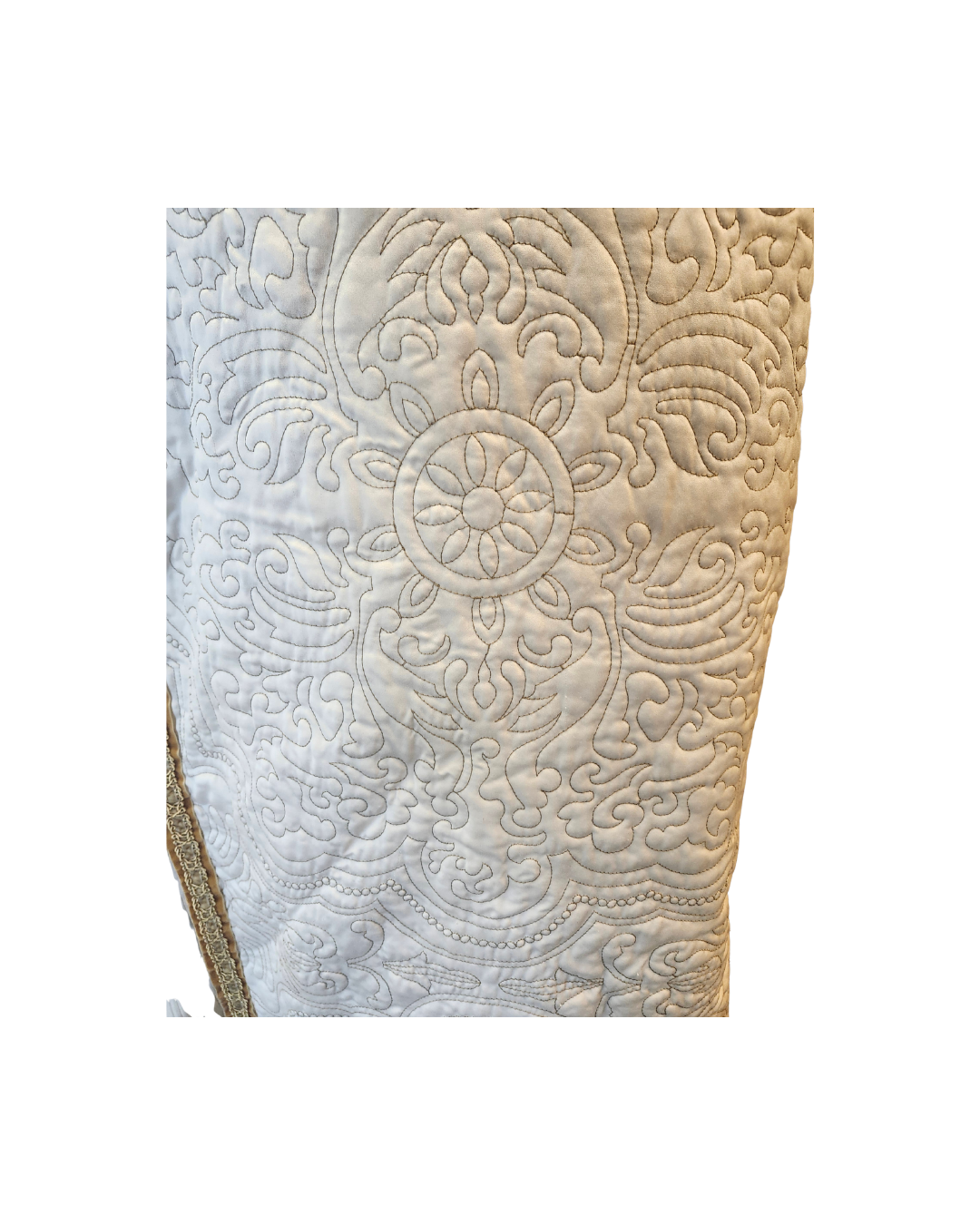 Cream Embroidered Men's Robe