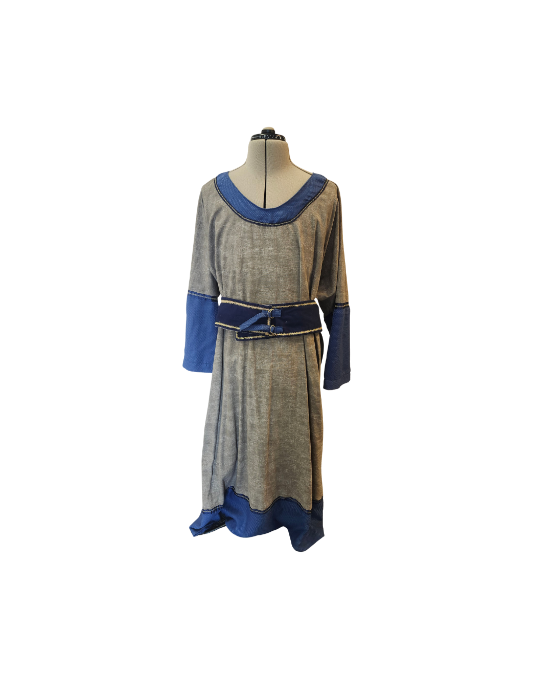 Grey and Blue Men's Robe