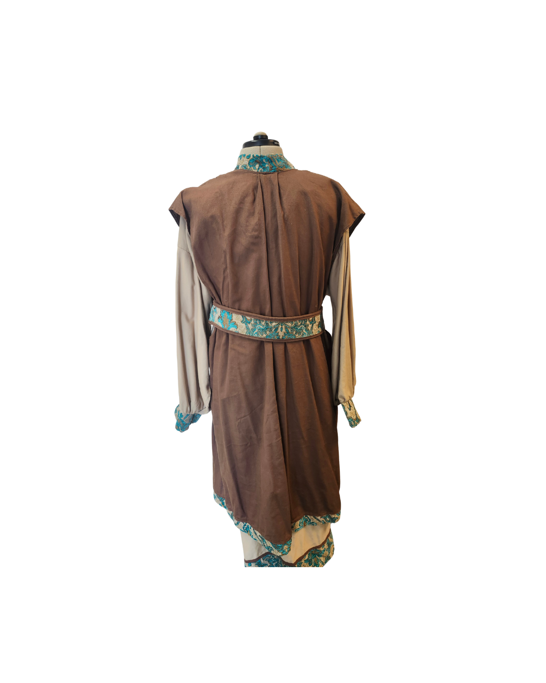 Brown and Teal Men's Robe