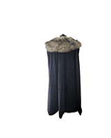 Black Cape w/Fur Trim