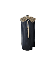 Black Cape w/Fur Trim