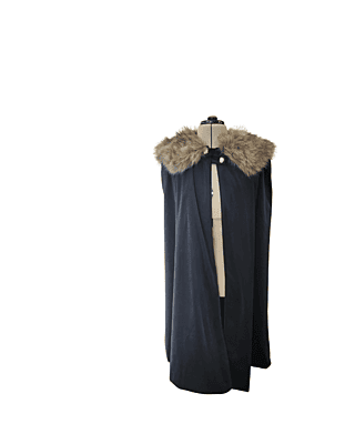 Black Cape w/Fur Trim