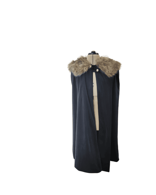 Black Cape w/Fur Trim