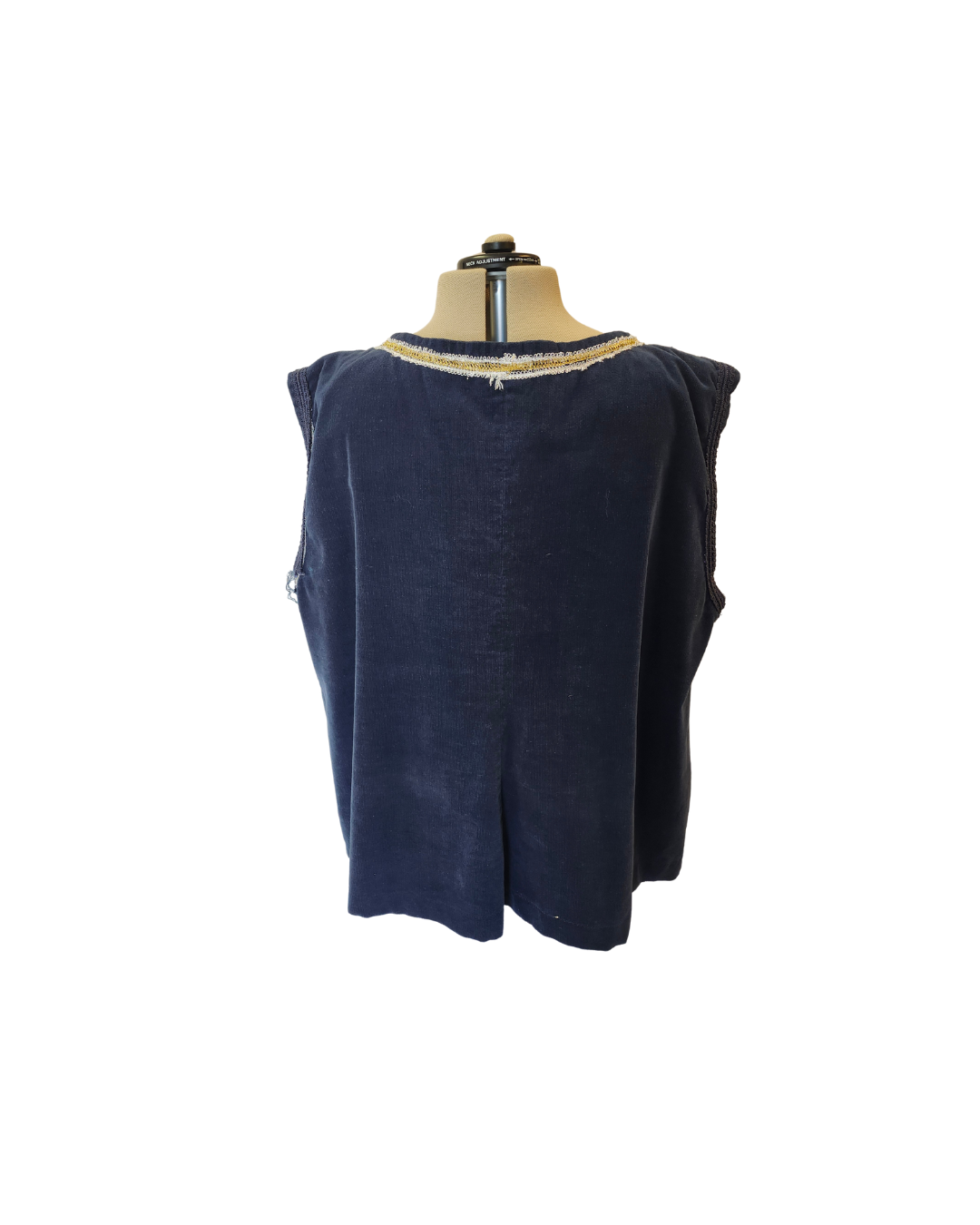 Navy Corduroy Vest w/Gold and Silver Trim