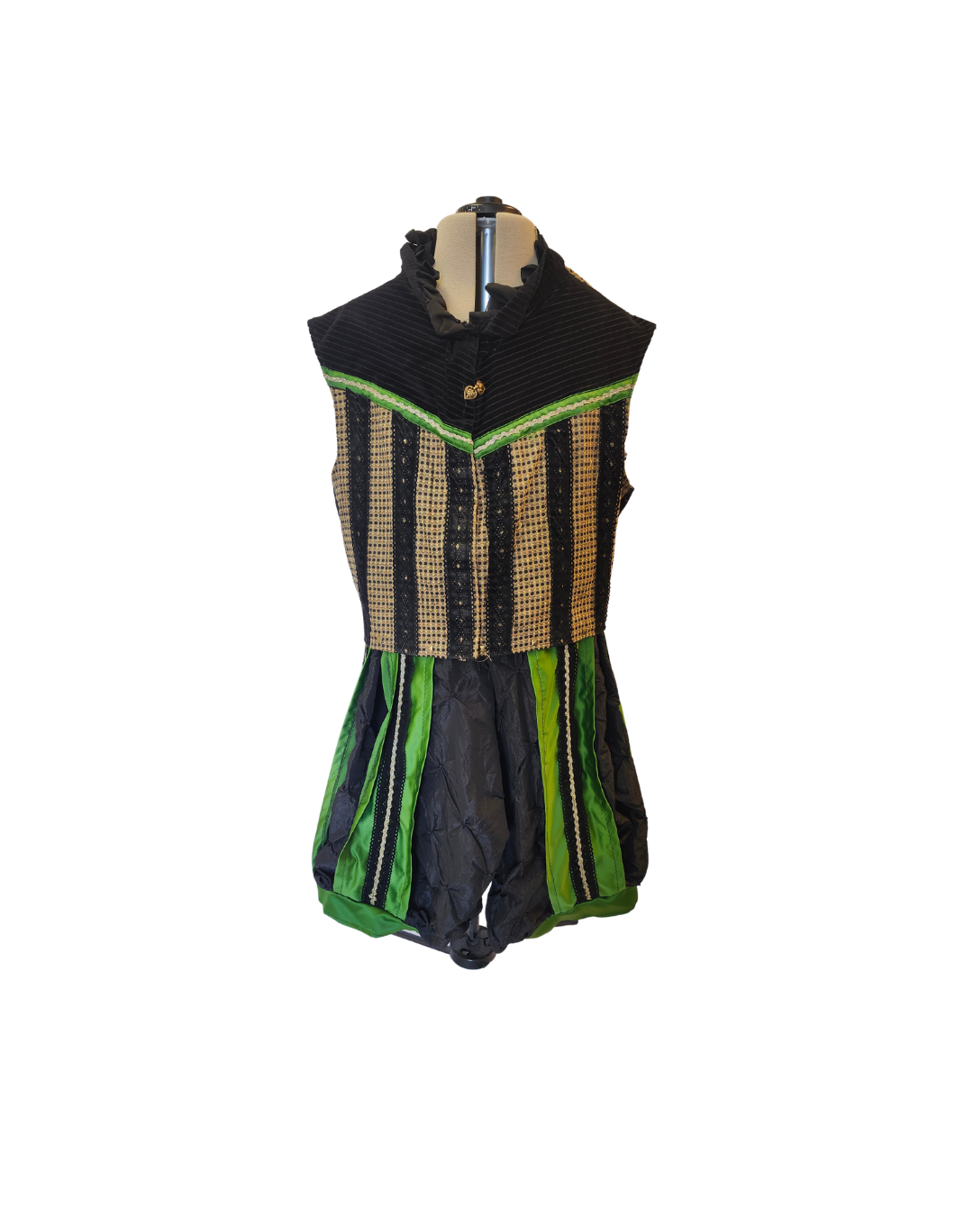 Black, Gold, and Green Doublet Set