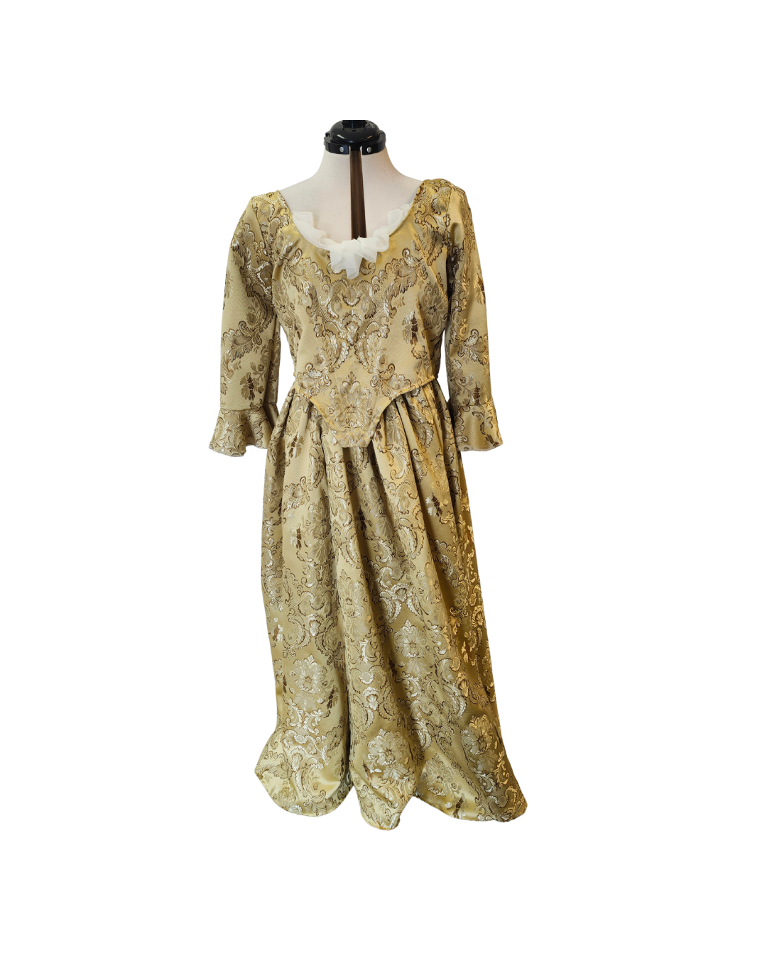 2pc Gold Brocade Dress Set