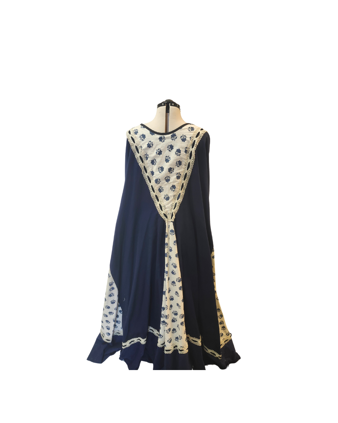 Navy and White Floral Robe