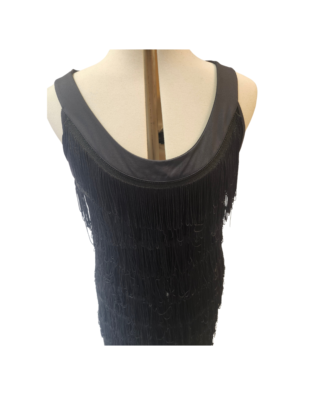 Black Flapper Fringe Dress