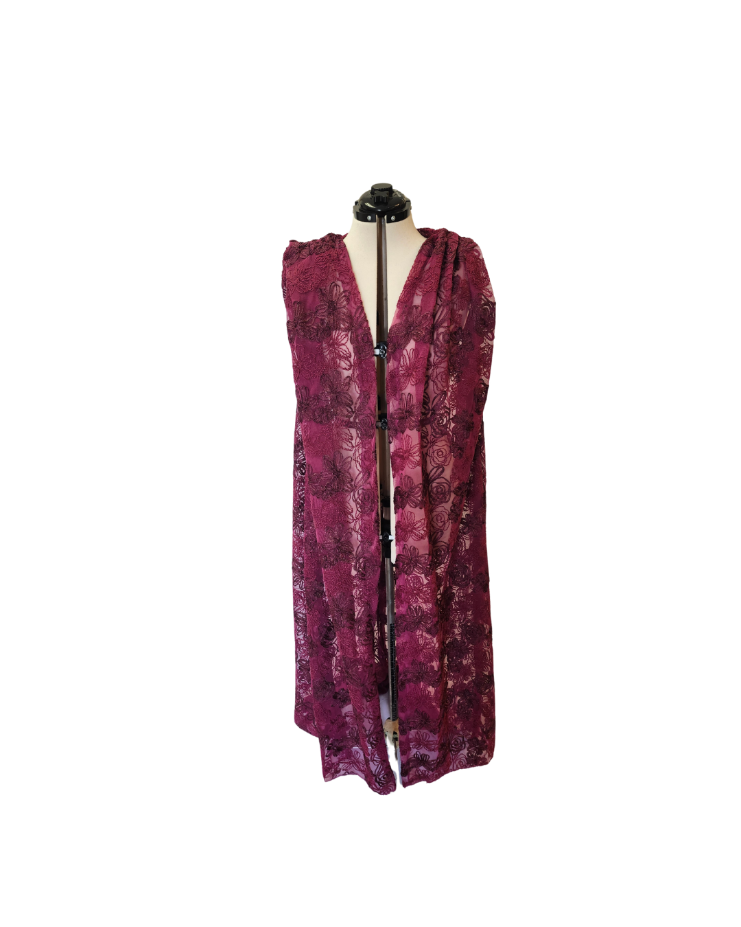 Burgundy Lace Robe