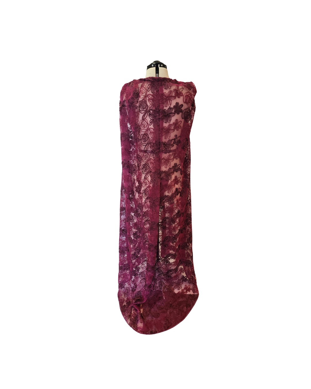 Burgundy Lace Robe