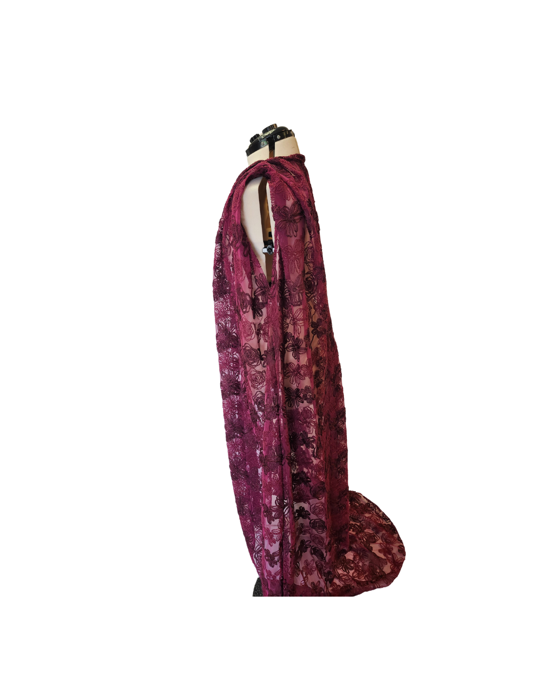 Burgundy Lace Robe