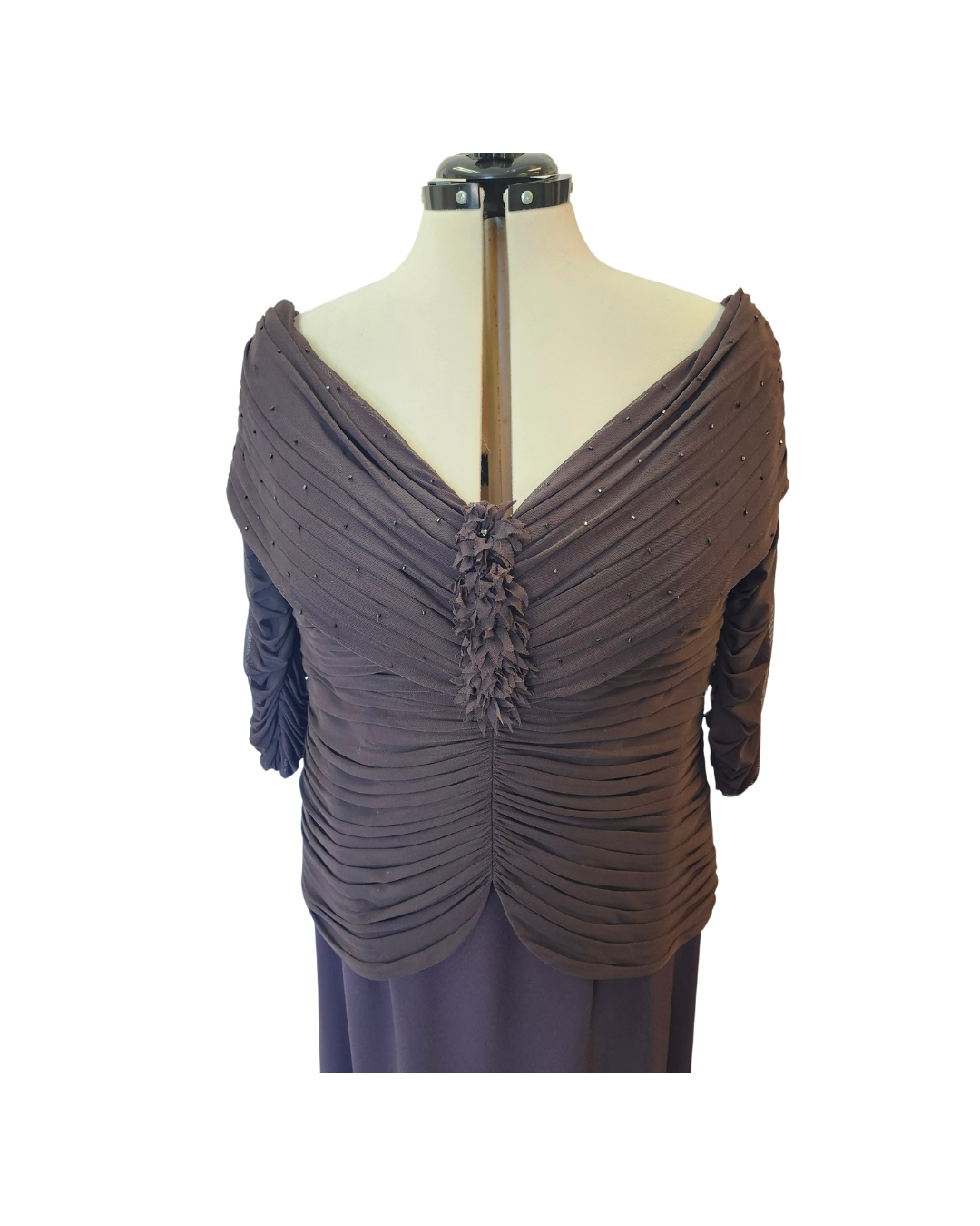 Black Gathered Bodice Dress