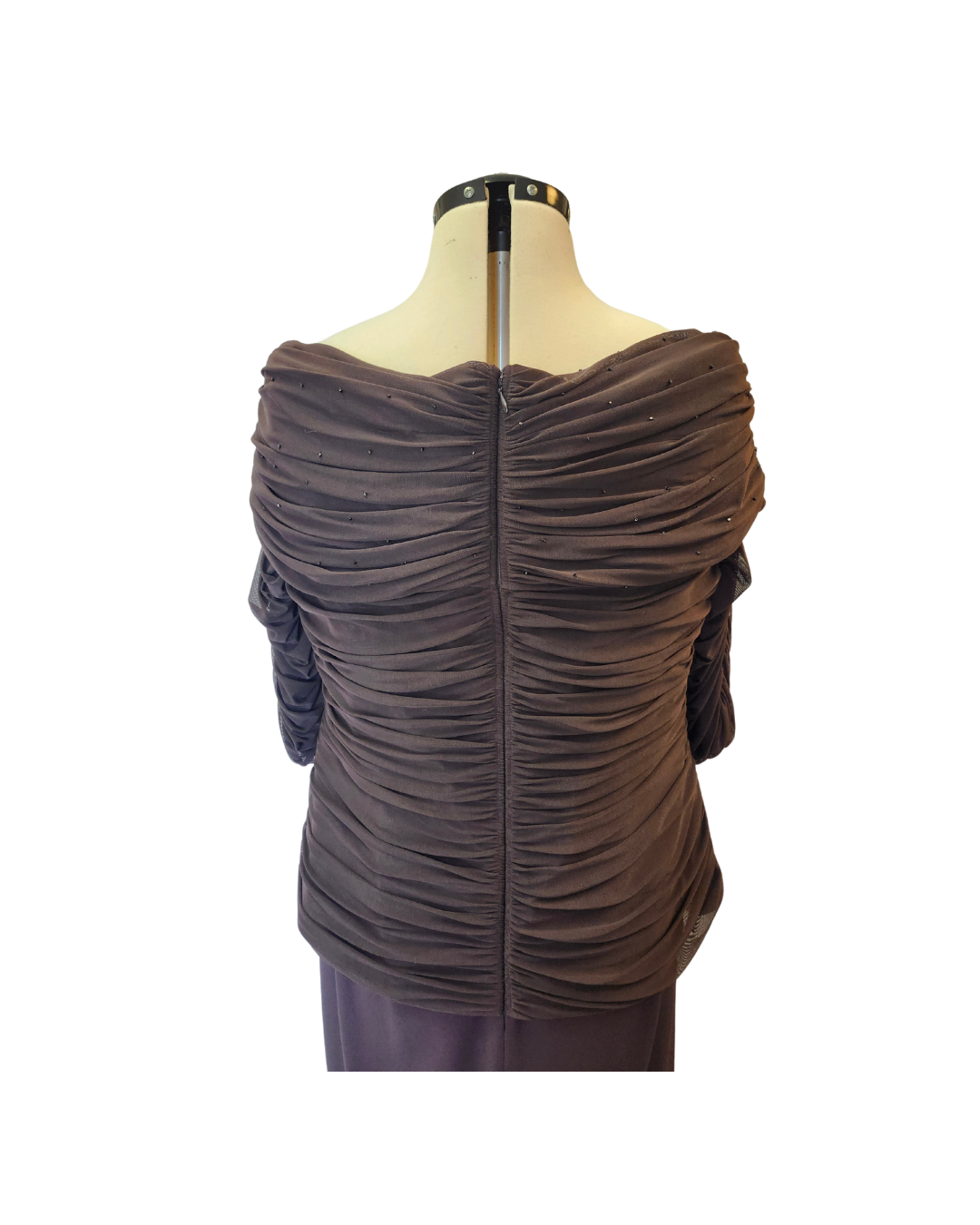 Black Gathered Bodice Dress