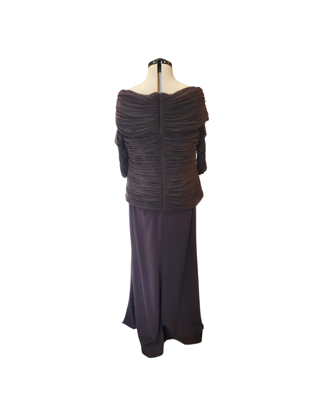 Black Gathered Bodice Dress