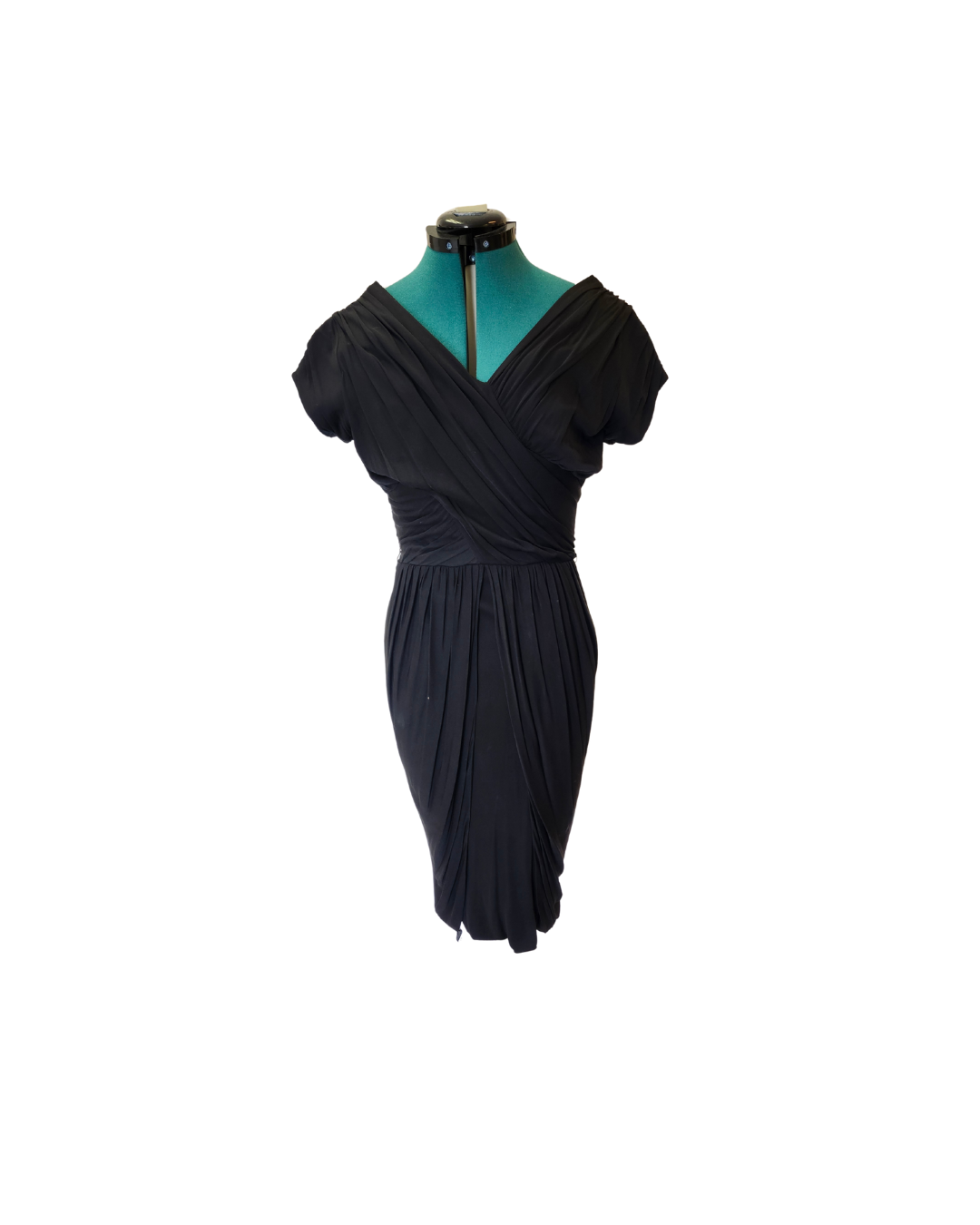 Black Gathered Tulip Dress