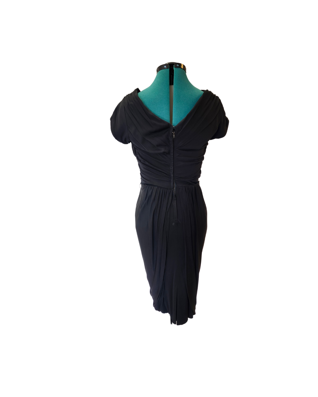 Black Gathered Tulip Dress