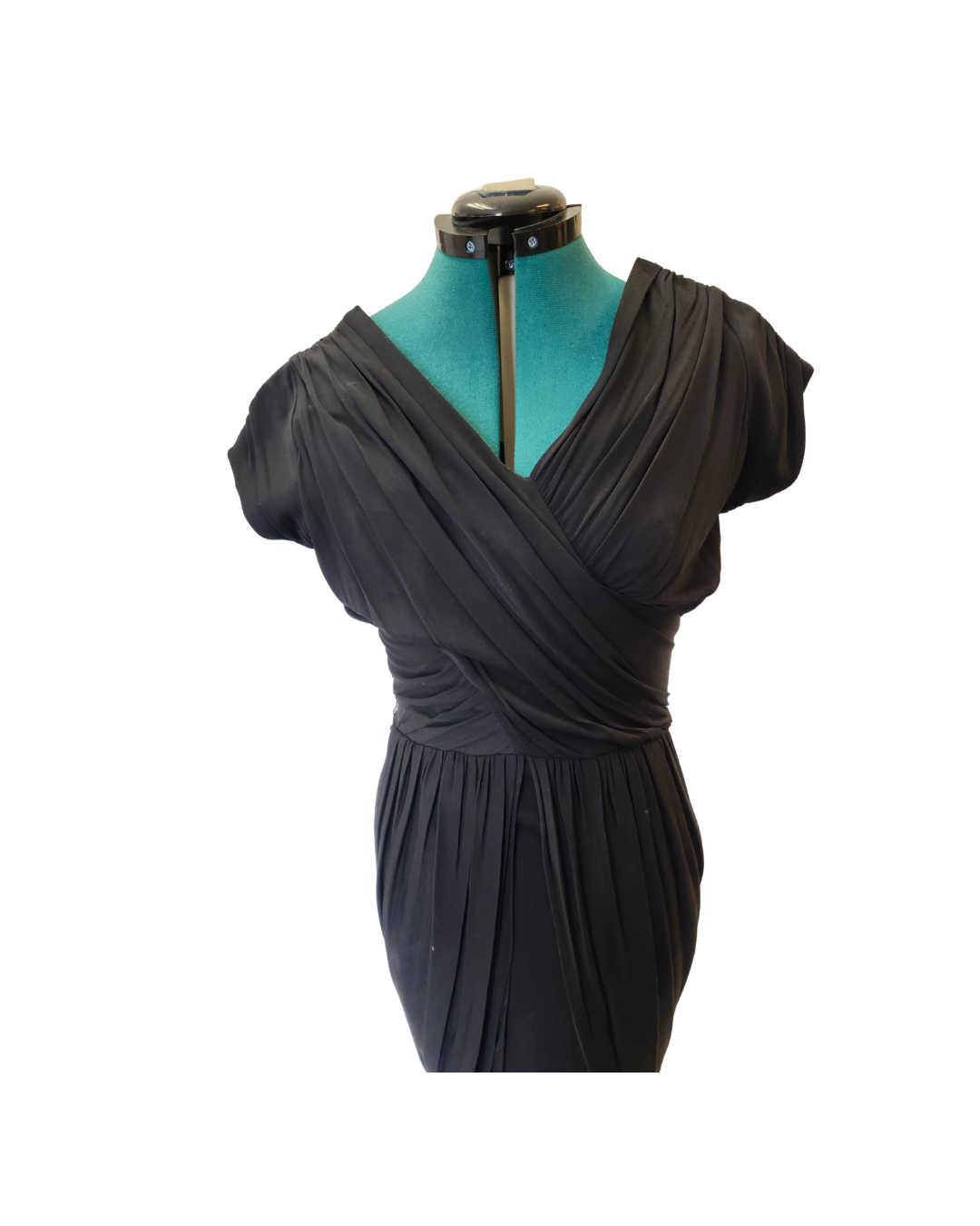 Black Gathered Tulip Dress