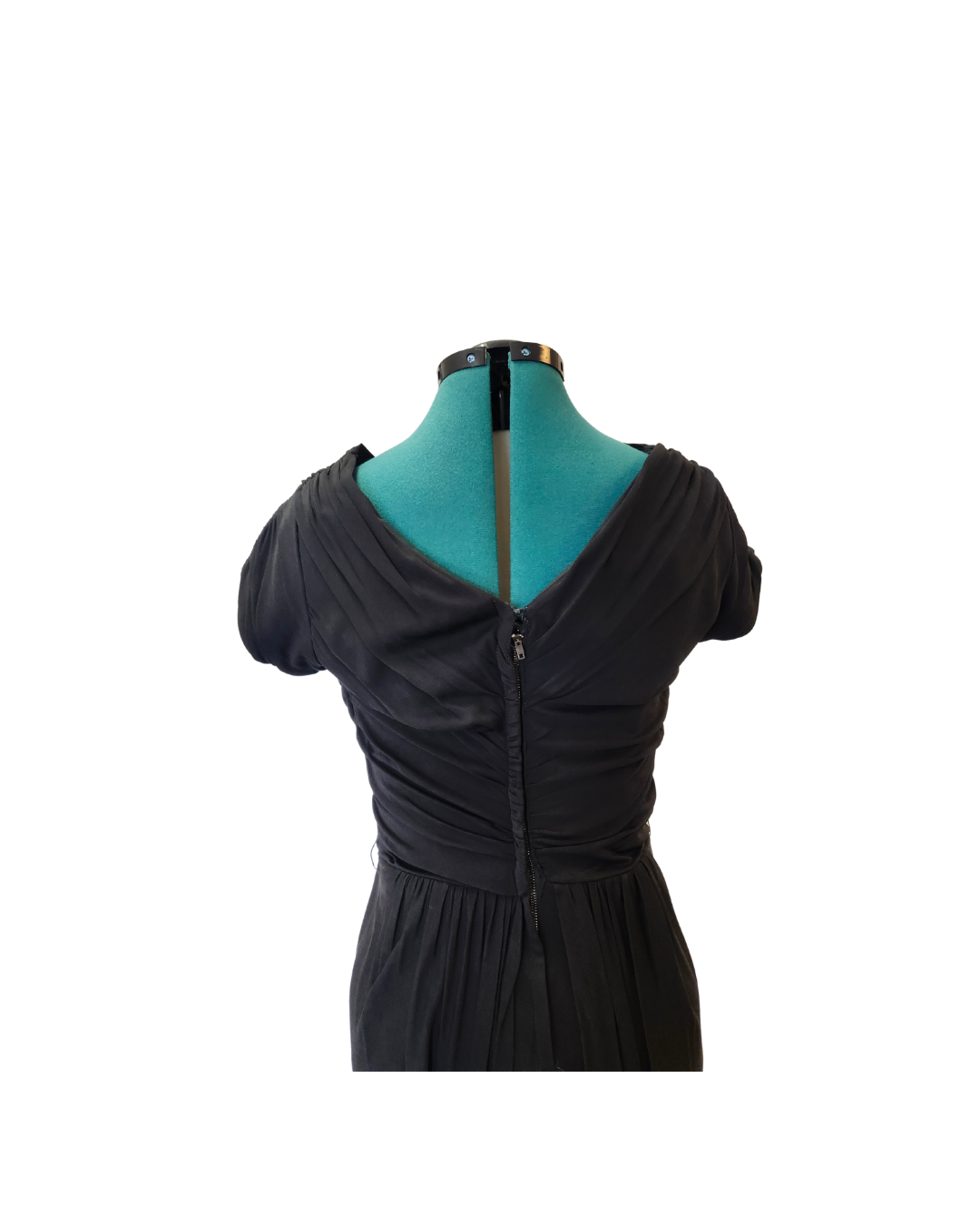 Black Gathered Tulip Dress