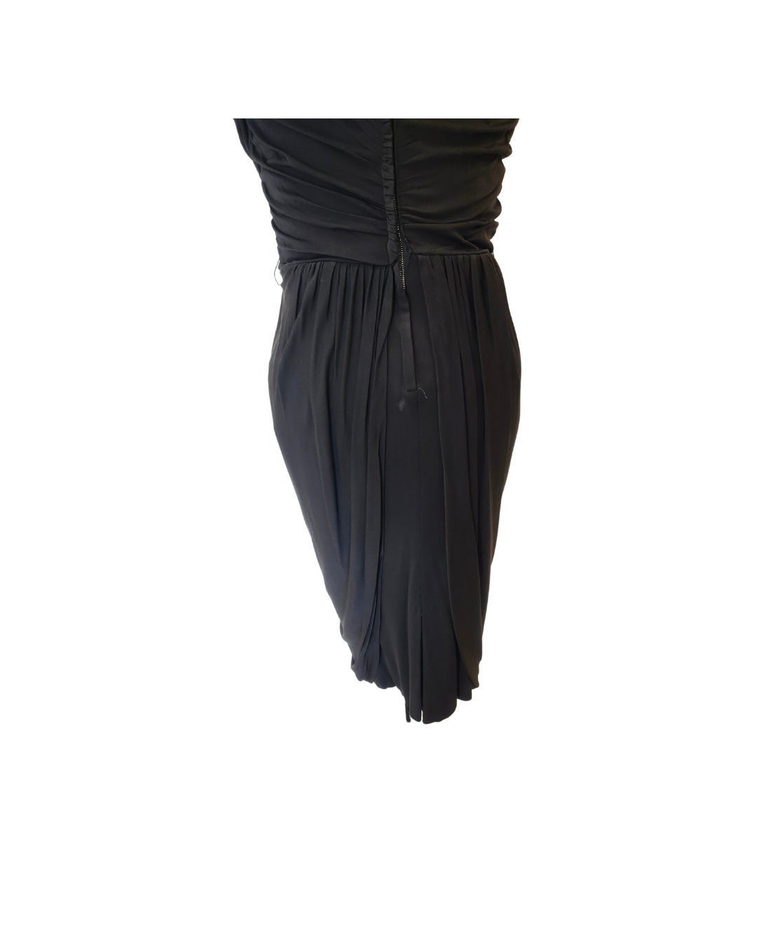 Black Gathered Tulip Dress