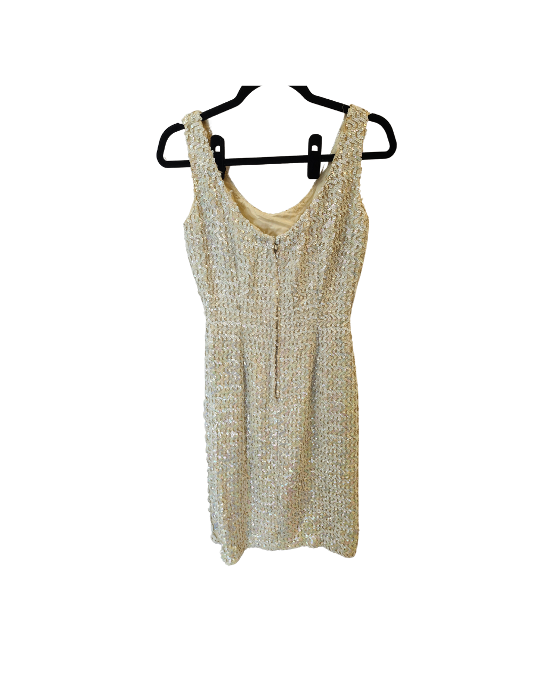 White Sequin Slip Dress