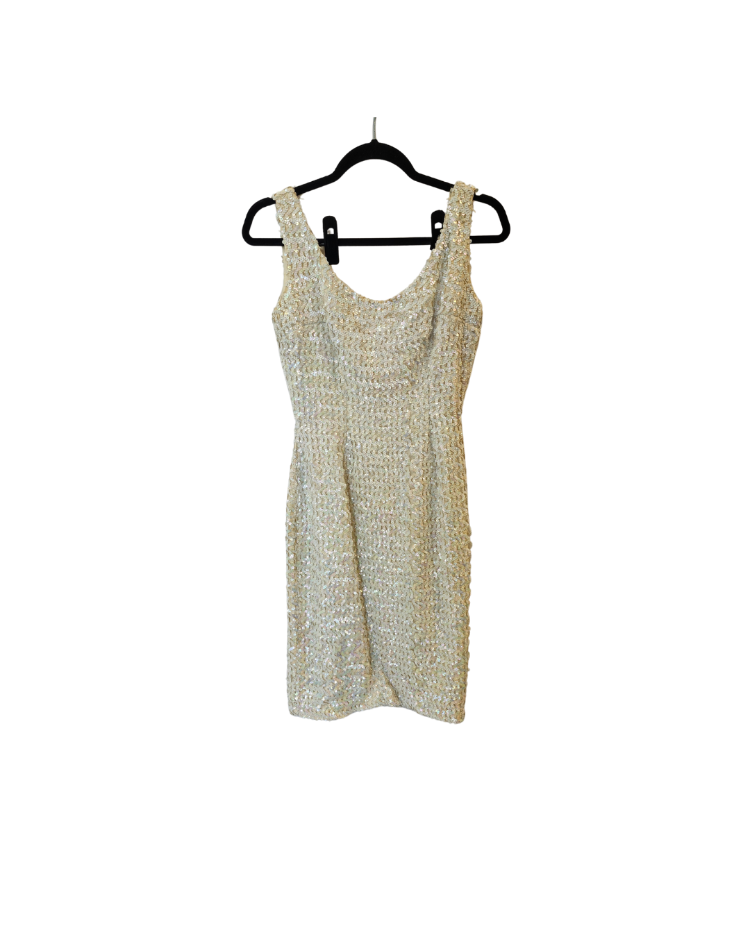 White Sequin Slip Dress