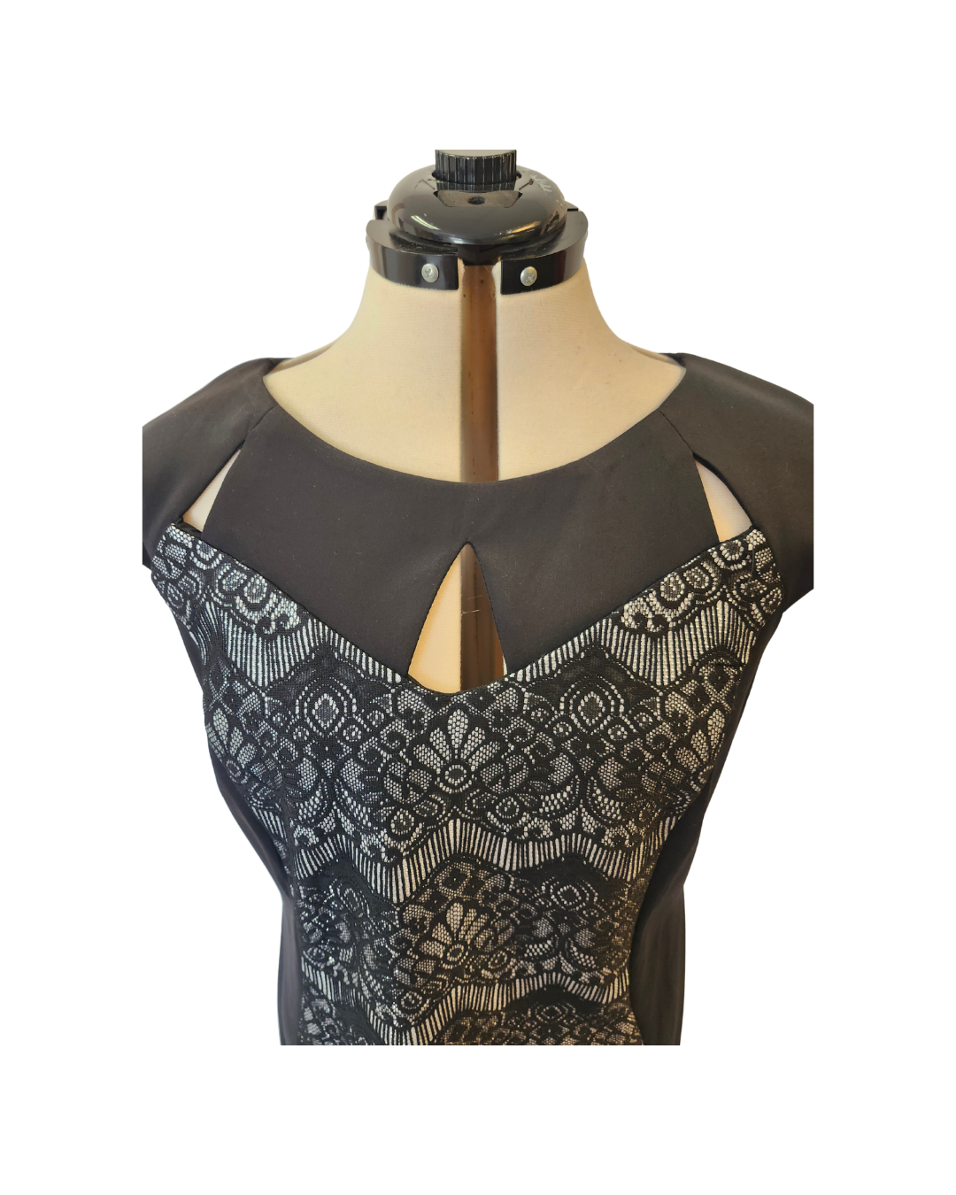 Black Lace Keyhole Dress