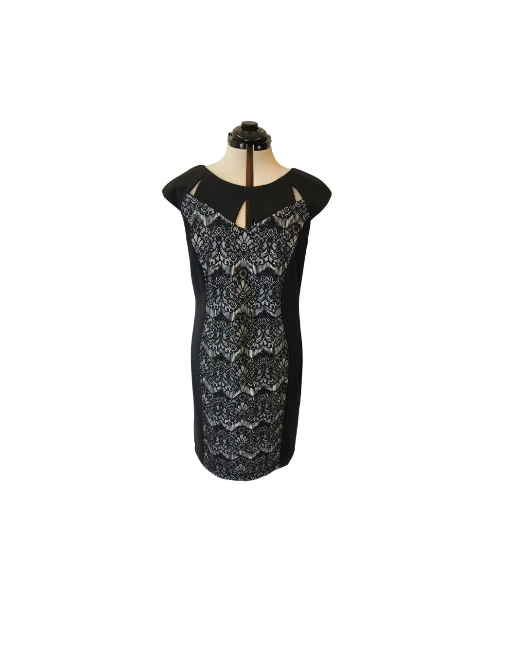 Black Lace Keyhole Dress
