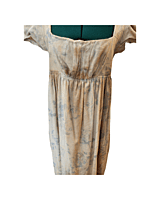 Distressed White and Blue Floral Regency Gown