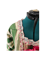 18th Century Green and Yellow Striped Overdress