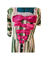18th Century Green and Yellow Striped Overdress