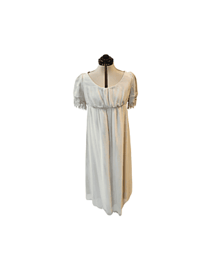 White Distressed Regency Gown