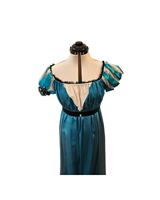 Teal Satin Regency Gown w/Lace