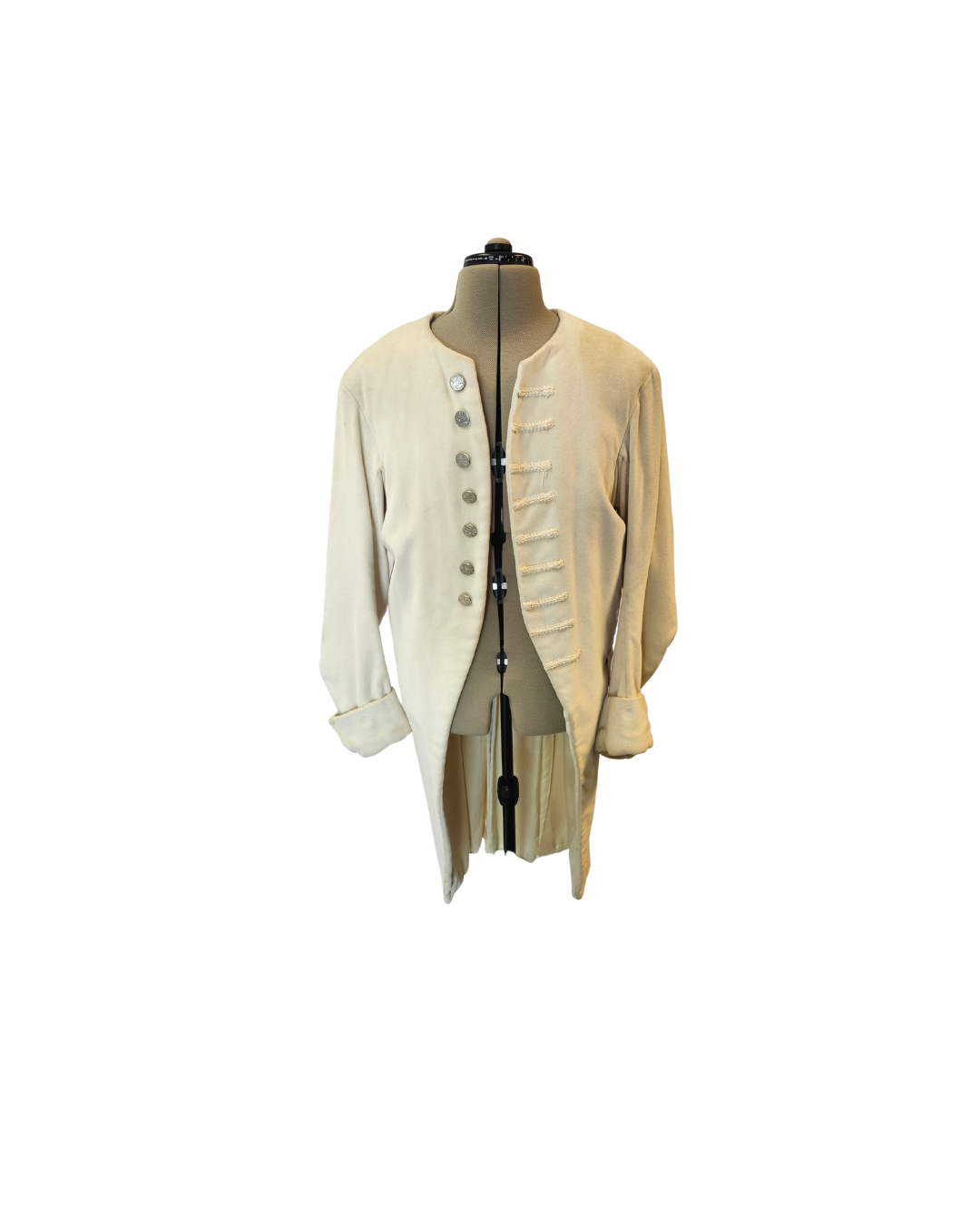 Cream Velvet Regency Coat - L