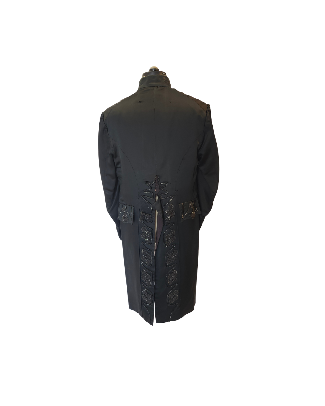 Distressed Black Satin Frock Coat