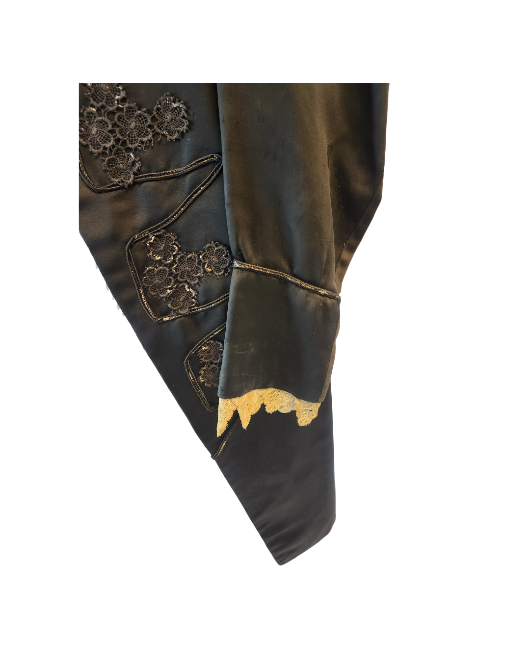 Distressed Black Satin Frock Coat