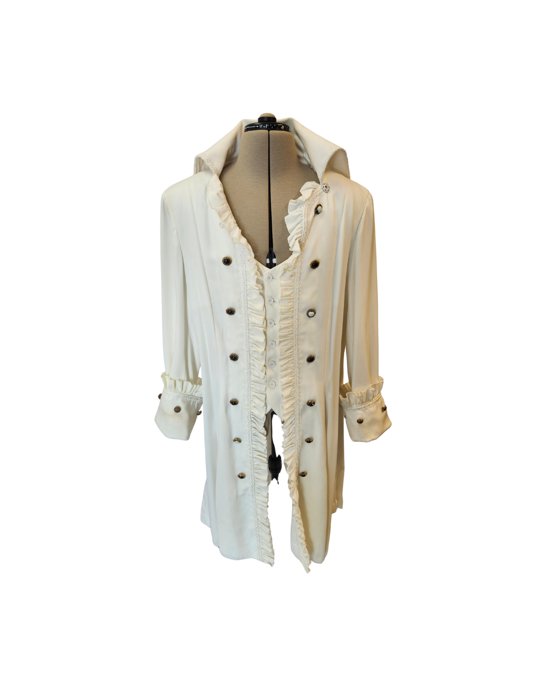 Frilly White Frock Coat