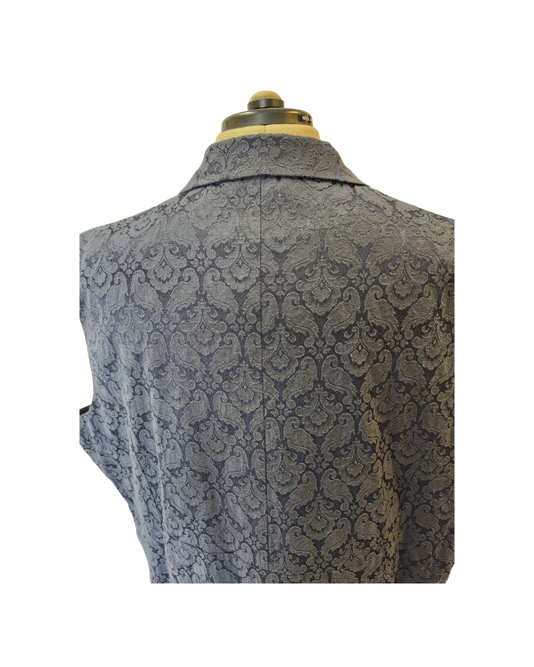 Navy Brocade Vest w/Tails