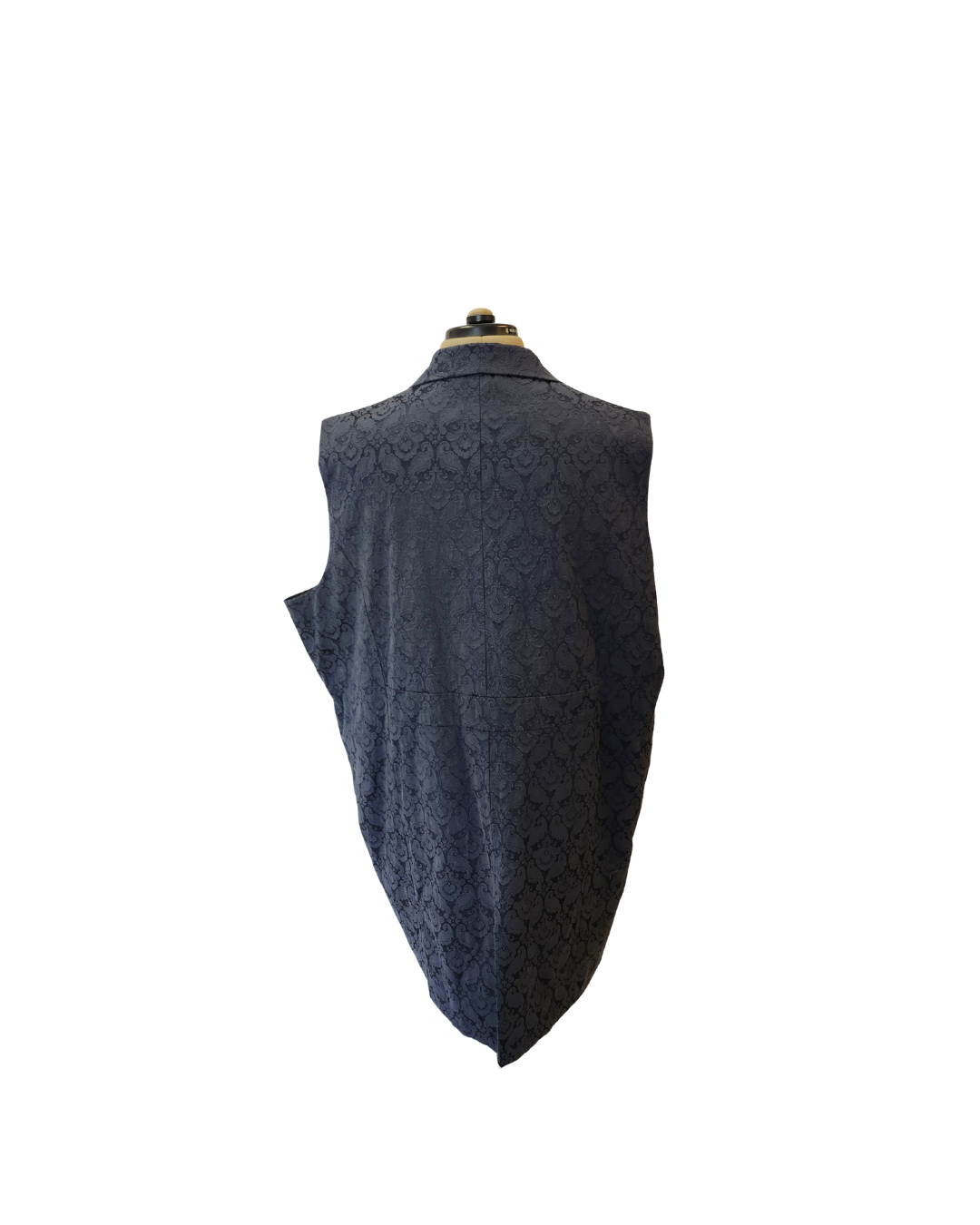 Navy Brocade Vest w/Tails